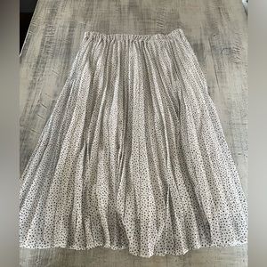 White Maxi Skirt with Black Dots